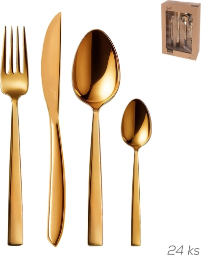 Sada nerezových príborov Gold 24 ks