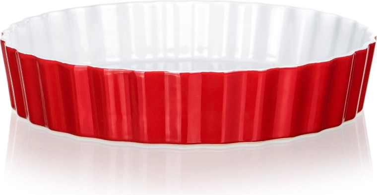 Keramická zapekacia forma CULINARIA, okrúhla 27,5 cm, červená/biela