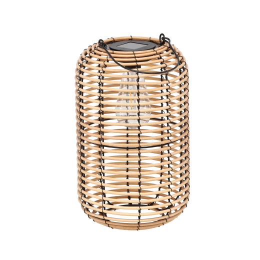 Solárny kovový lampáš – béžový 32 cm