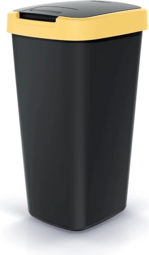Odpadkový kôš Compacta Q Flap 25 l so žltým vekom