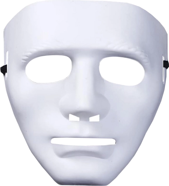 Biela halloweenská maska inšpirovaná Michaelom Myersom