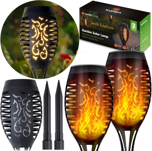 Solárne pochodeňové lampy do záhrady 2 ks ILLUMEN LS-100