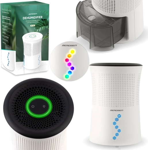 Odvlhčovač vzduchu BERDSEN s LED osvetlením, 700 ml, 34 dB