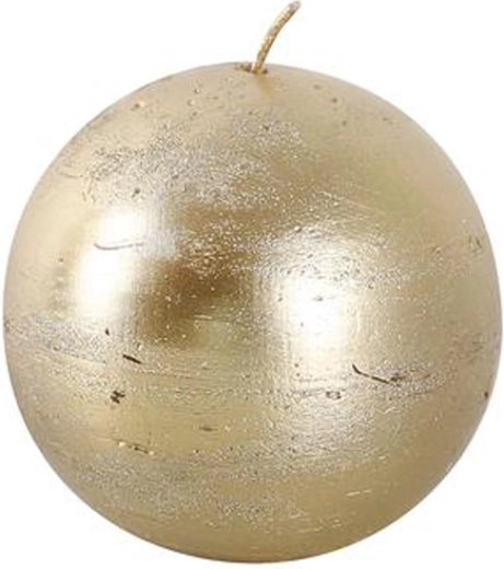 Rustikálna guľatá sviečka 8 cm PROVENCE zlatá