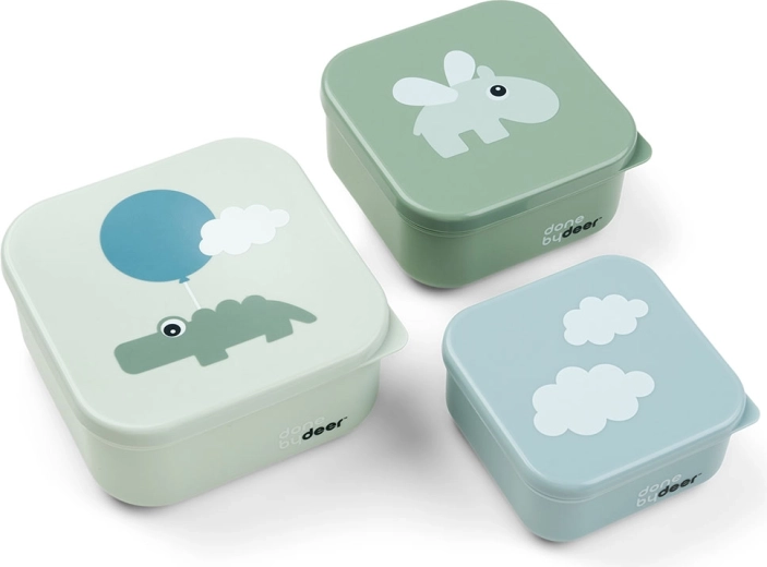 Done by Deer sada desiatových boxov Happy clouds zelená 3 ks