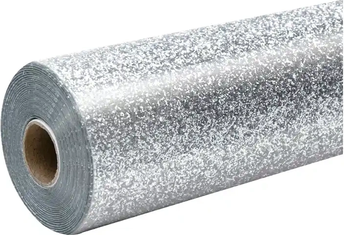 HTVRONT trblietavá termotransferová fólia 30,5 × 90 cm strieborná