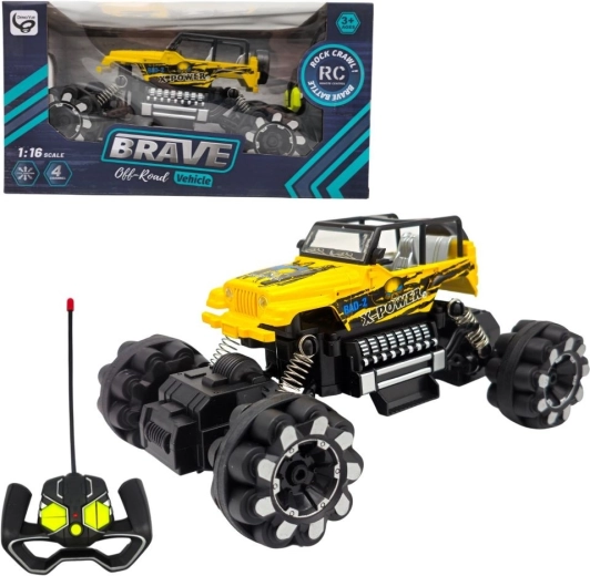 Diaľkovo ovládané terénne auto Brave žlté - 1 kus