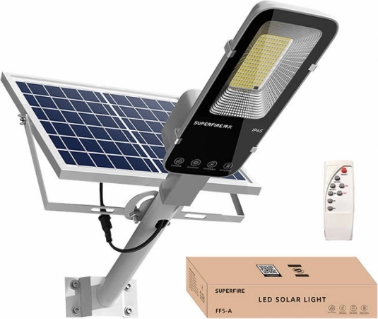 solárna pouličná lampa Superfire 63 W, 500 lm, s diaľkovým ovládaním