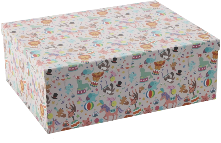 Farebná darčeková krabička s motívom zvierat 19,2 × 15 × 7,5 cm - 1 kus
