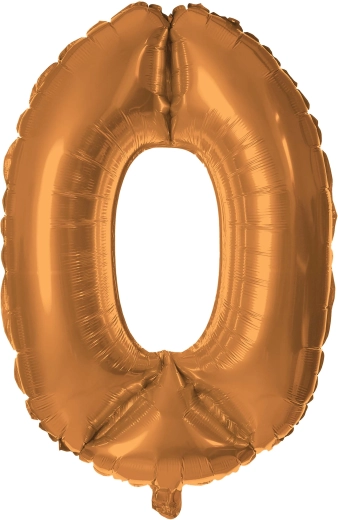 Fóliový balón TORO číslica 0, 30 cm, bronzová