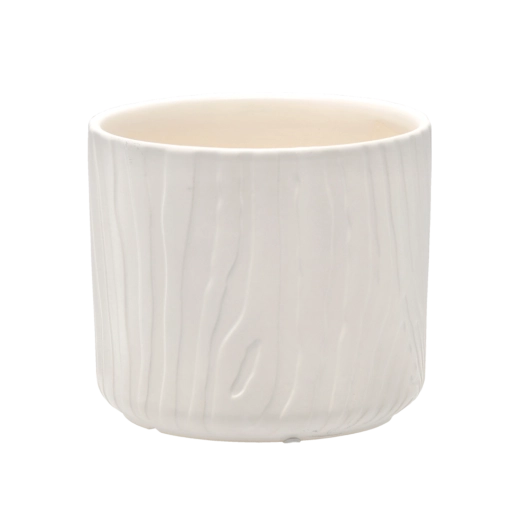 Keramický obal na kvetináč biely matný 19,5 × 19,5 × 17 cm