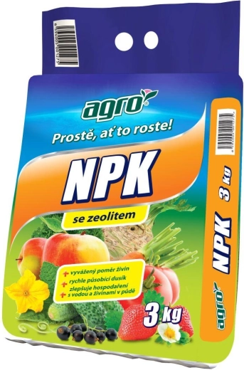 Univerzálne granulované hnojivo NPK 3 kg AGRO