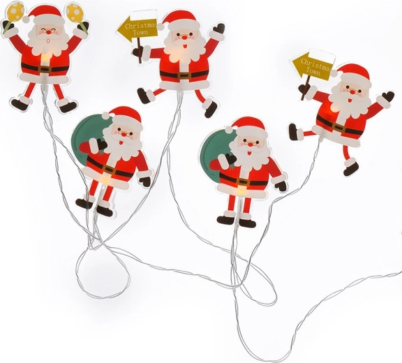 Solight LED okenná reťaz Santa s prísavkami, 6 LED, 120 cm