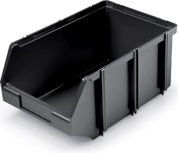 Plastový úložný box 11,1 l so systémovým spájaním, 360 × 240 × 160 mm, čierny