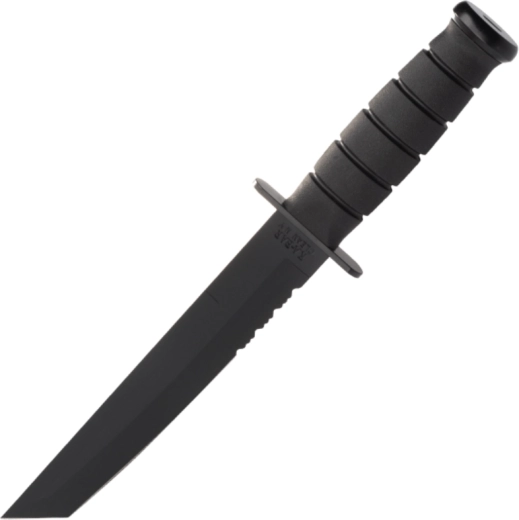 Taktický nôž KA-BAR Black Tanto, zubaté ostrie, Kraton, puzdro