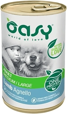 Oasy One Protein paštéta pre dospelé psy stredných a veľkých plemien – jahňacie 400 g