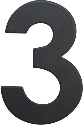 Domové číslo 3, 75 mm, nerez, matná čierna