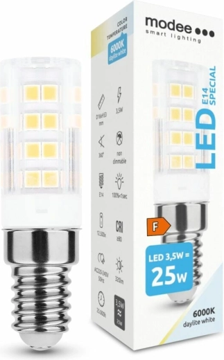 Keramická LED žiarovka E14 3,5 W studená biela 6000 K MODEE SMART LIGHTING