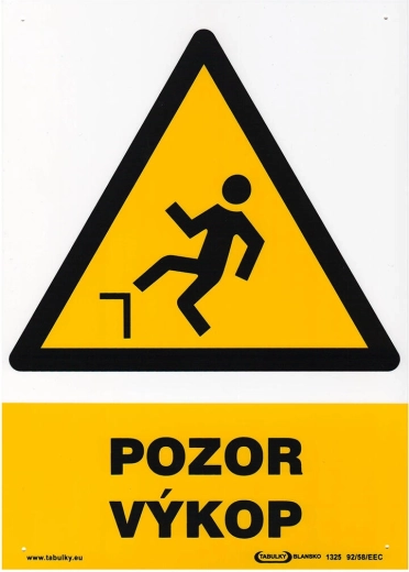 Bezpečnostná tabuľka POZOR VÝKOP A4 plast