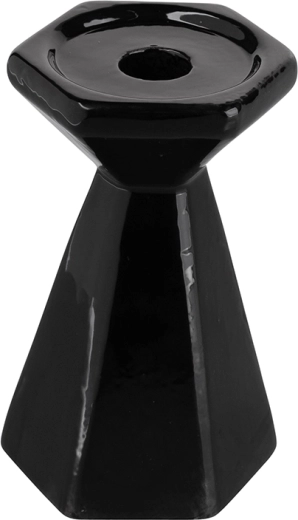 Čierny kužeľový svietnik 13 cm
