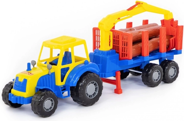 Detský lesnícky traktor s prívesom a kladami