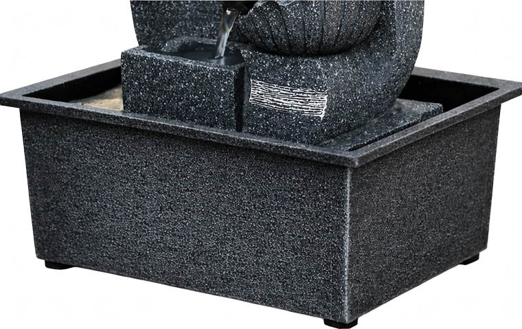 Stolová dekoratívna záhradná fontána s LED osvetlením 30 × 15,5 × 21 cm