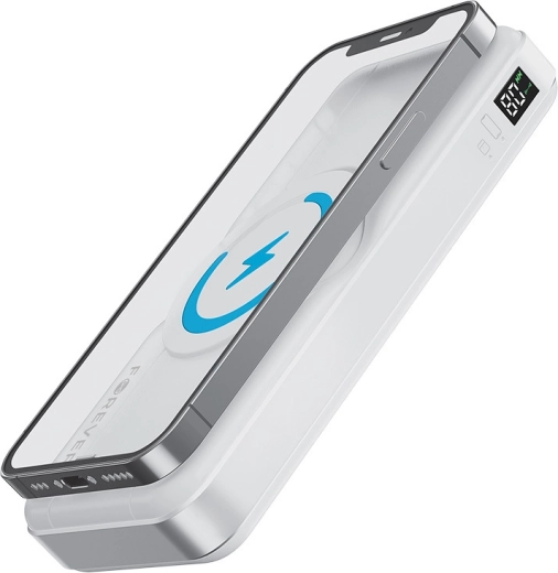 Forever 3v1 bezdrôtová powerbanka 10000 mAh s MagSafe, biela
