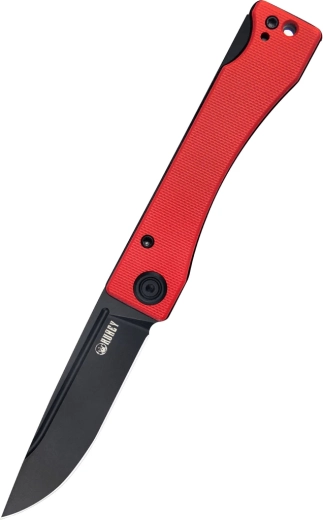 Kubey Akino vreckový nôž 7,7 cm Blackwash červený G10