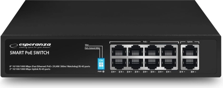 Gigabitový PoE switch Esperanza Matrix 10-portový 120 W