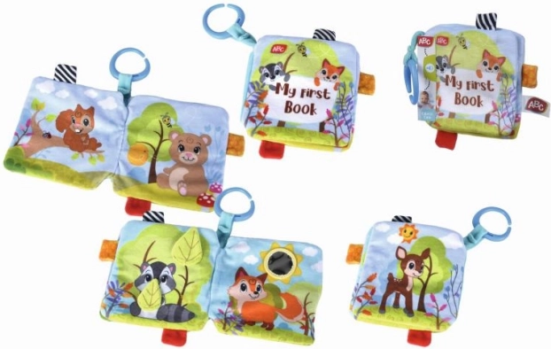 Mäkká textilná knižka Forest Friends pre bábätká 17 cm