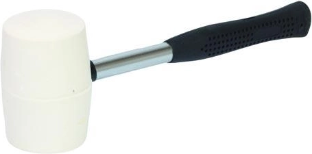 Gumené kladivko 750 g s bielou hlavicou, priemer 65 mm, plastová rukoväť