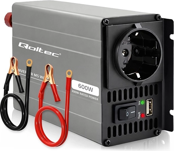 Qoltec menič napätia MS Wave 12 V na 230 V 300/600 W