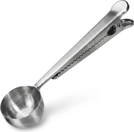 Nerezová odmerka na kávu a čaj s klipom 18 cm