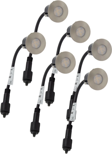 Zápustné LED svietidlo do dreva 4,5 cm, 0,2 W, IP67, sada 6 ks
