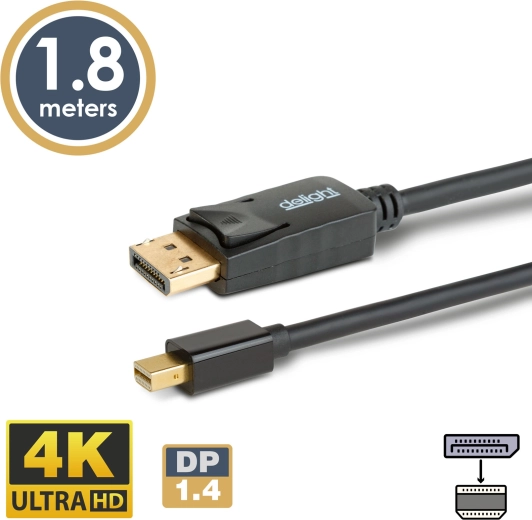Kábel DisplayPort na Mini DisplayPort 1.4 4K, 1,8 m