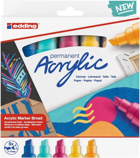Akrylové popisovače Edding 5000 B Abstract – sada 5 ks
