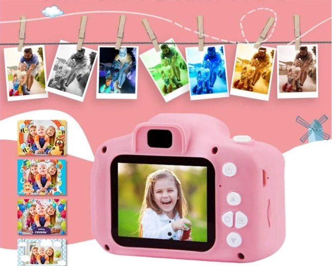 Digitálny fotoaparát pre deti s hrami mačička – Mačička ružová