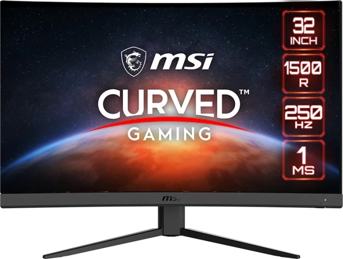 Zakrivený herný monitor 31,5" FHD 250 Hz – čierny