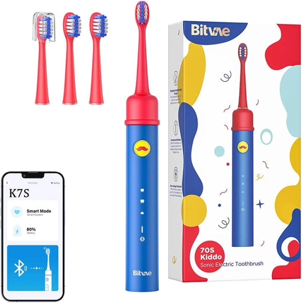 Sonická detská zubná kefka s aplikáciou BITVAE, modrá