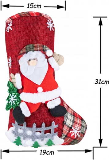 Vianočná pančucha na darčeky ku krbu - 1 kus