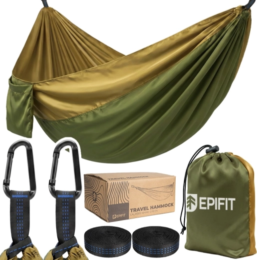 Turistická hojdacia sieť Calm 300 khaki zelená
