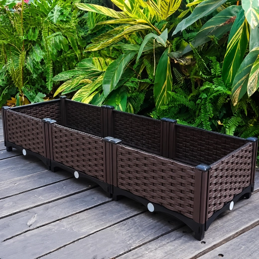 Modulárny záhradný truhlík na kvety a zeleninu 120 × 40 × 22 cm hnedý