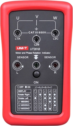 Uni-T UT261B tester poradia fáz a smeru otáčania motora