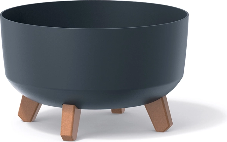 Kvetináč Gracia Low 38 cm antracit s nožičkami a drenážnou vložkou