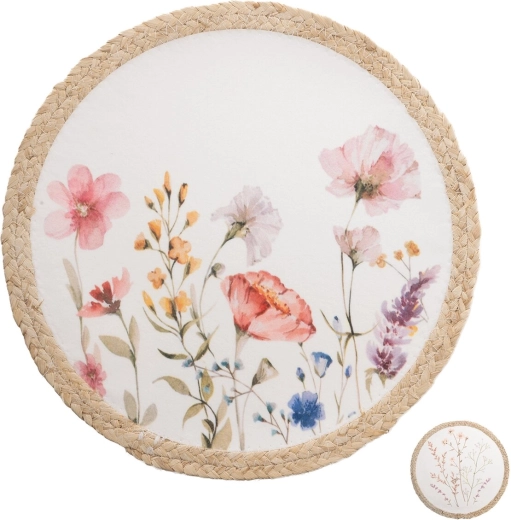 Okrúhle prestieranie s kvetinovým motívom maku 38 cm