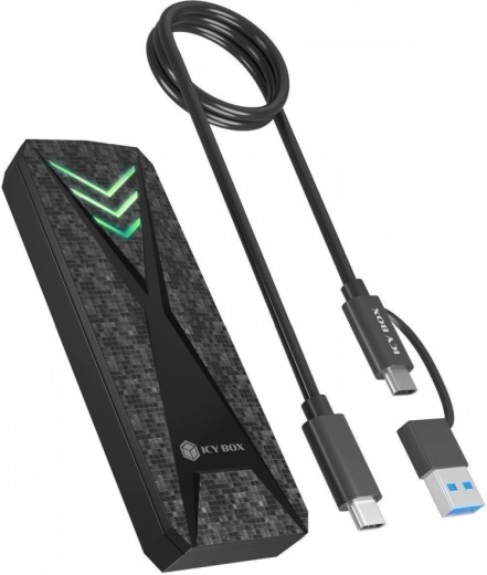 Externé puzdro na SSD NVMe M.2 s USB‑C a RGB podsvietením