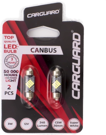 LED žiarovka CARGUARD Canbus Sofit 39 mm C5W, 3 W