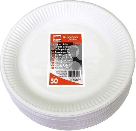 Papierové taniere jednorazové 23 cm, biele (50 ks)