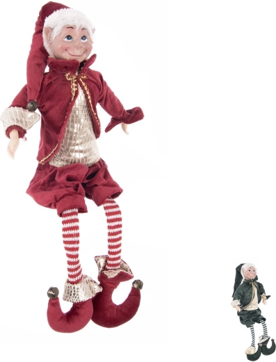 Dekoratívny sediaci elf z polyrezínu 72 cm