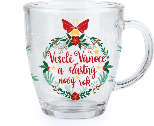 Sklenený hrnček Veselé Vianoce 350 ml